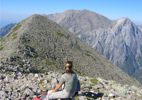 Wandern auf Kreta: Blick auf den Ginglios